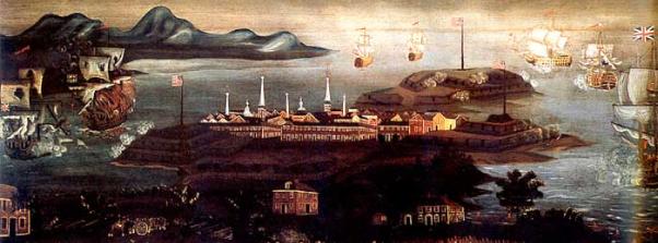 Boston Harbor in the 1700s